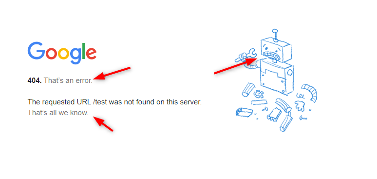 Google 404 site example