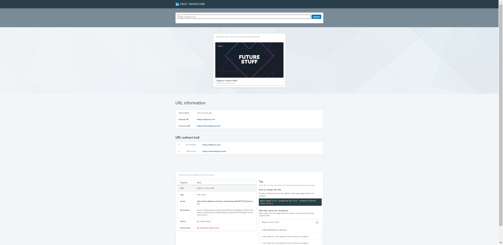 Twitter debugger site preview