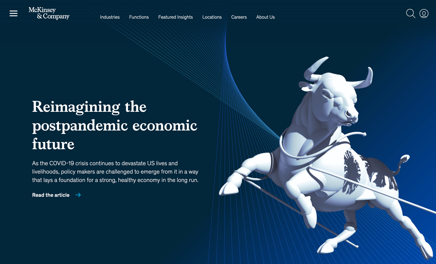 Screen of McKinsey main page