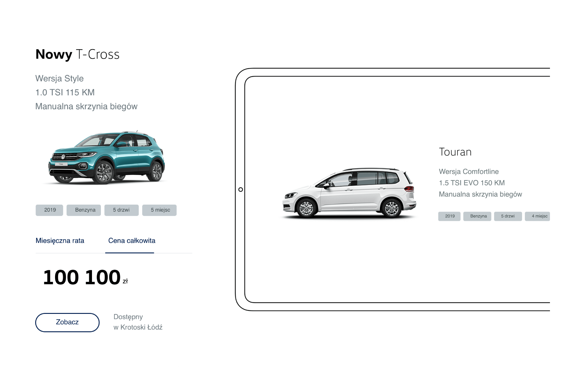 Volkswagen car specifications.